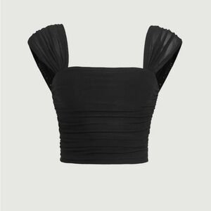 NWT Square Neck Mesh Crop Top